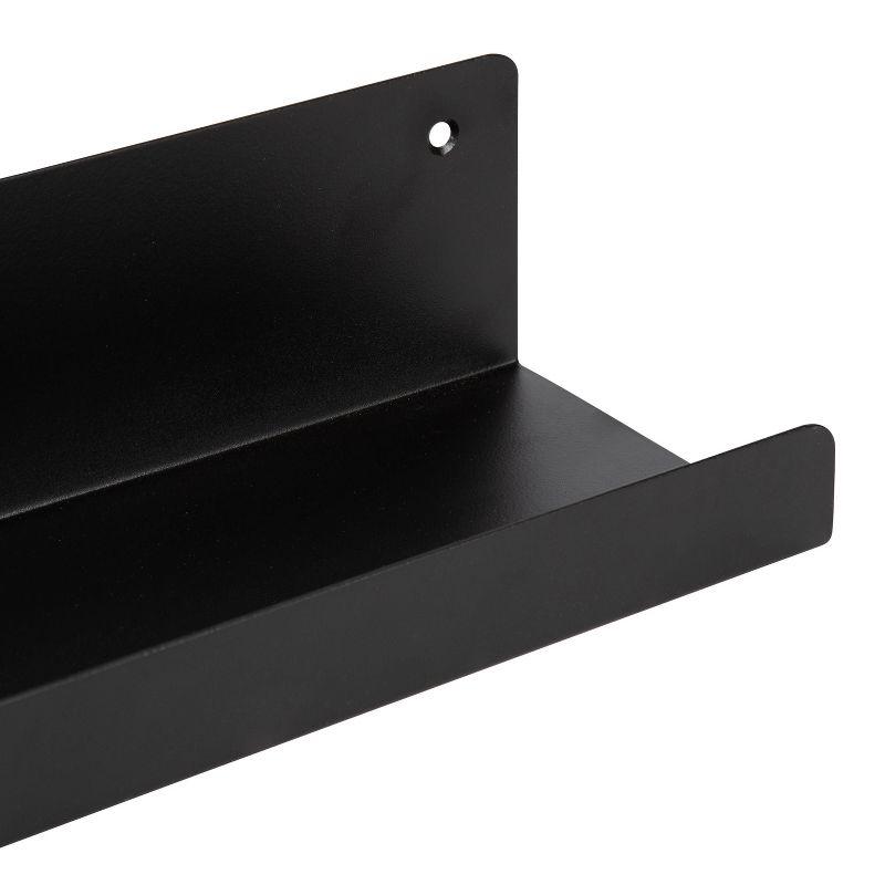 Kate & Laurel All Things Decor 36" Mezzo Modern Metal Ledge Shelf Black: Wall Mounted, No Assembly Required
