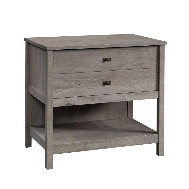 Mystic Oak Lateral File Cabinet with Open Shelf