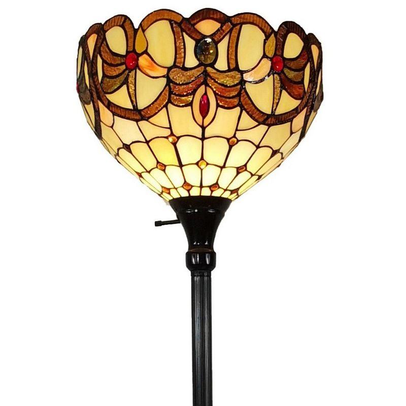 Amora Lighting Tiffany Style Torchiere Floor Lamp 72" Tall