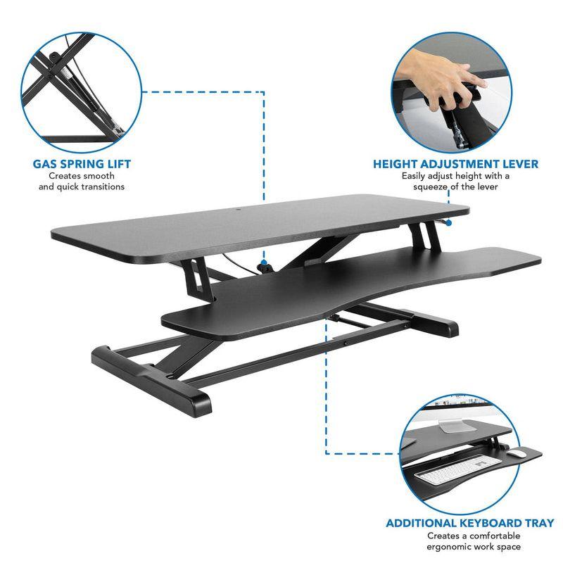 Mount-It! Height Adjustable Standing Desk Converter, 37.4" L x 15.9" D, 37 lbs. Capacity