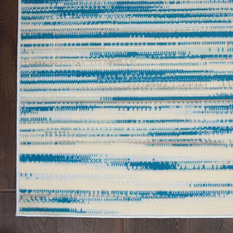 Nourison Jubilant 5'3" x 7'3" (5' x 7') Blue Area Rug Coastal Contemporary Striped by Nourison