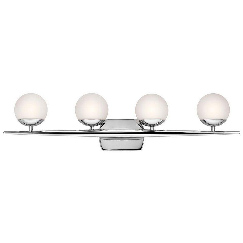 Jasper 32.25" 4 Light Halogen Vanity Light with Satin Etched Cased Opal Glass Chrome