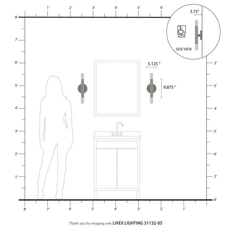 Livex Lighting Copenhagen 2 - Light Wall Light in  Polished Chrome