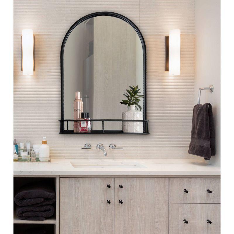 20" x 28" Estero Functional Wall Mirror Black - Kate & Laurel All Things Decor