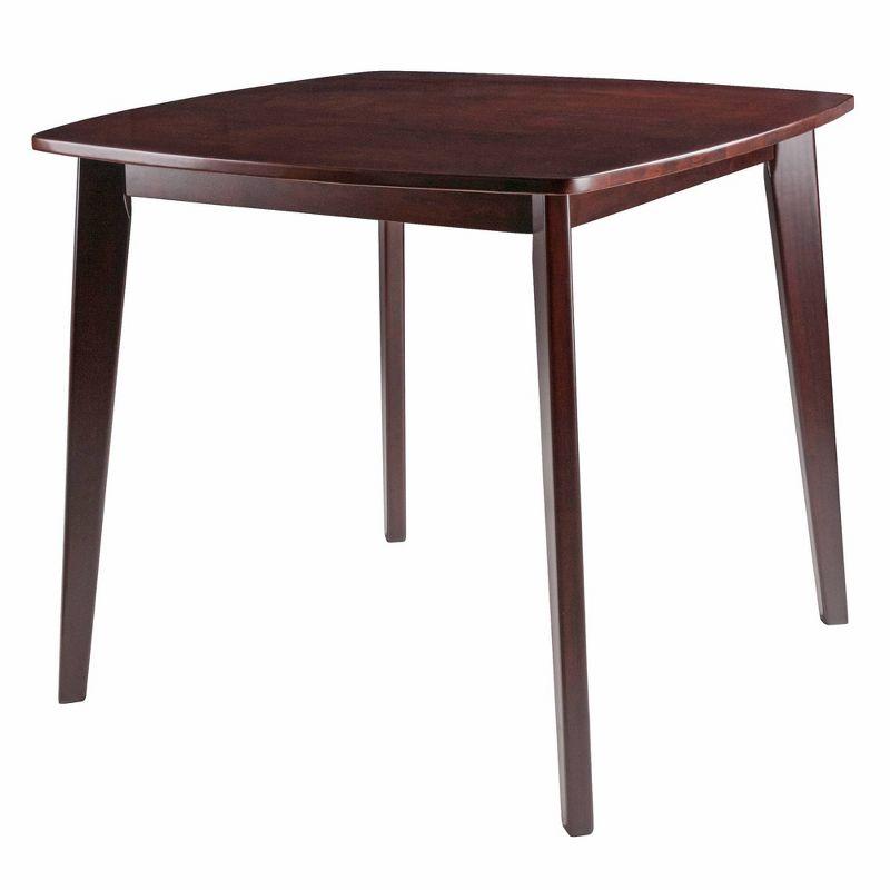 Pauline Dining Table Walnut - Winsome: Solid Wood, Square Shape, Seats 4