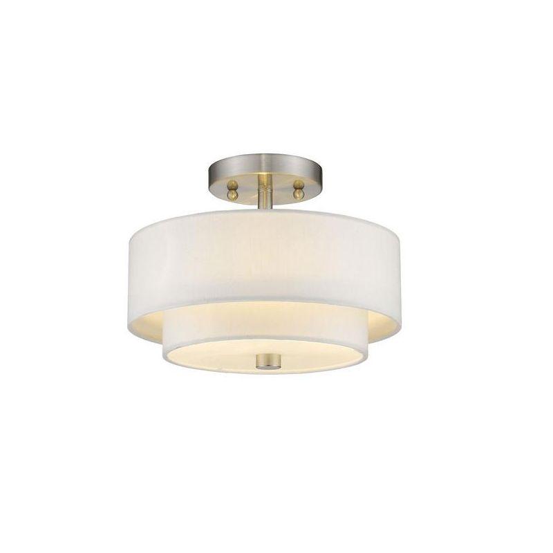 Livex Lighting Claremont 2 - Light Semi-Flush Mount in  Brushed Nickel