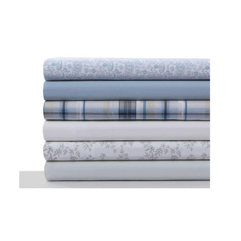 Tribeca Living Twin Tribeca Plaid 300 Thread Count Cotton Extra Deep Pocket Sheet Set