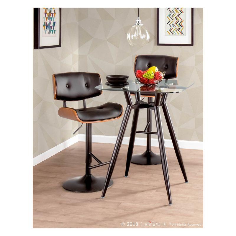 Clara Mid-Century Modern Square Counter Table Clear - LumiSource: Geometric Metal Base, 4-Seat Pub Style