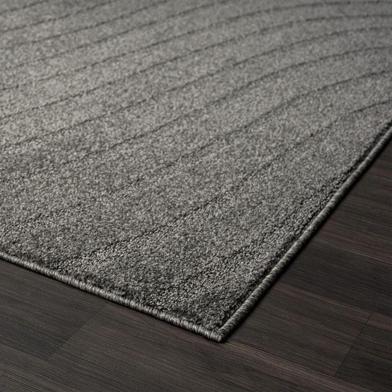 Luxe Weavers Modern Geometric Wave Anthracite 8x10 Indoor Area Rug