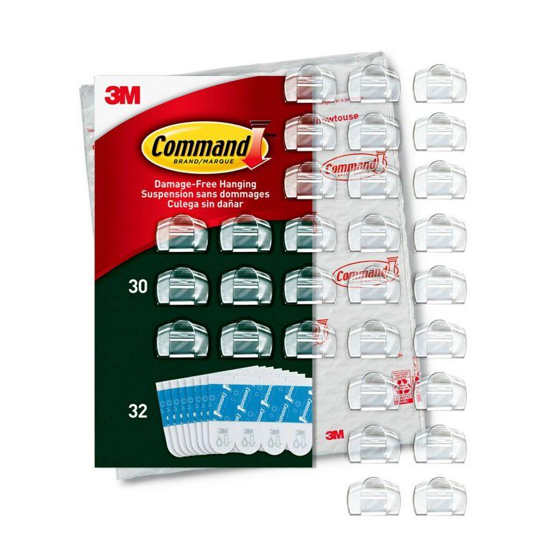 Clear Outdoor Light Clips with Adhesive Strips, 30-Pack