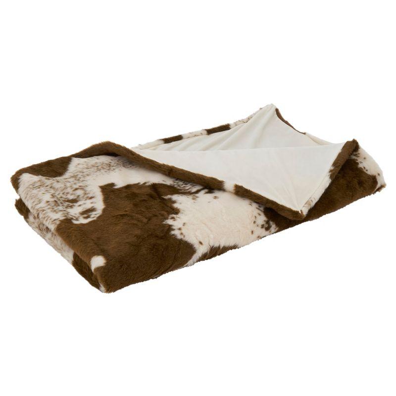 Saro Lifestyle Faux Fur Cow Hide Throw