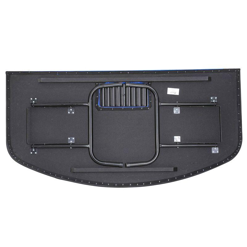 Soozier Soozier Poker Table Foldable, 72" Blackjack Table for 7 Players with Chip & Cup Holder, Blue Felt