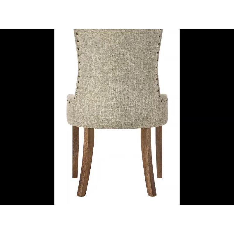 22" Yotam Accent Chair Beige Fabric/Salvaged Oak Finish - Acme Furniture