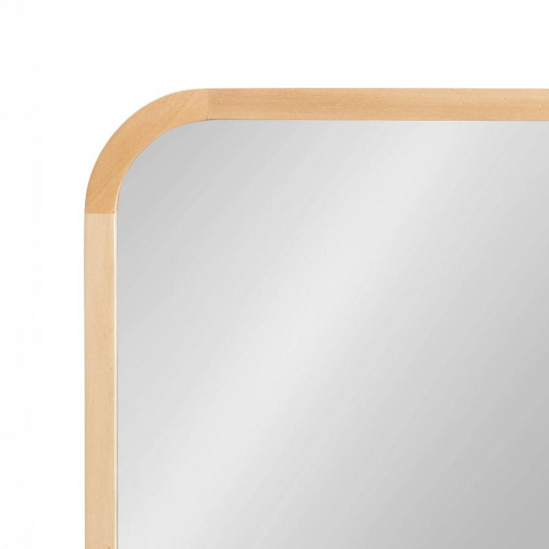 Kate & Laurel All Things Decor 24"x36" Hutton Wood Framed Radius Rectangle Mirror Natural