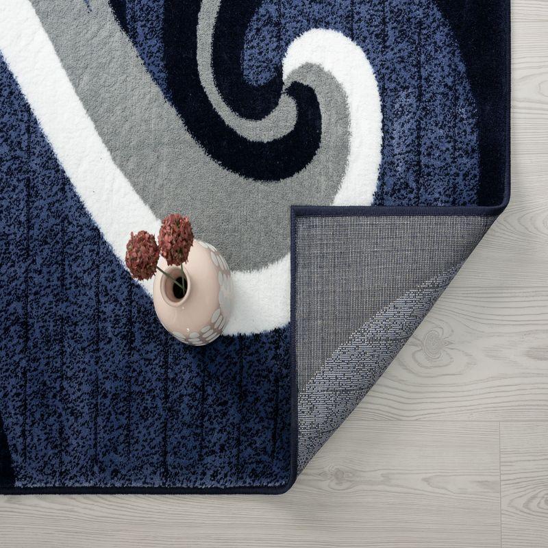 Luxe Weavers Contemporary Abstract Geometric Swirl Area Rug, Blue 5x7