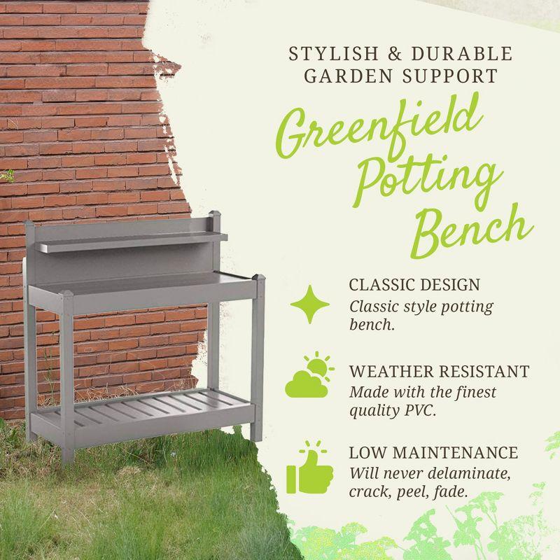 Dura-Trel Outdoor Gardening Heavy Duty PVC Vinyl Greenfield Potting Bench