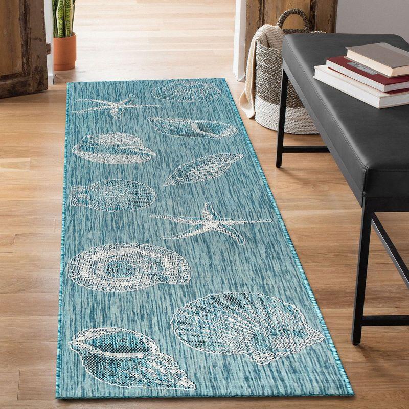 Liora Manne Carmel  Indoor/Outdoor Rug  Aqua..