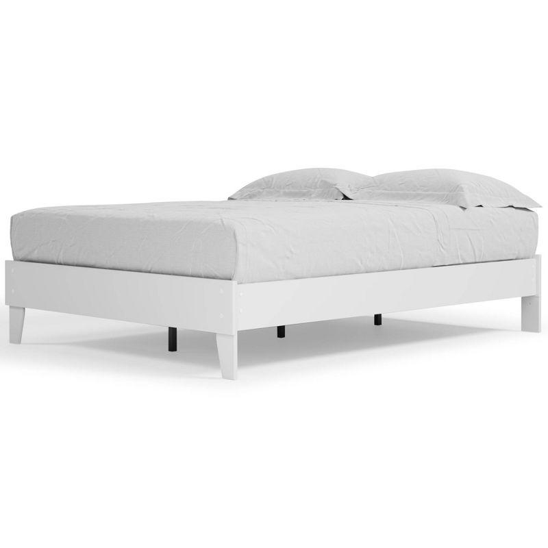 Queen Piperton Platform Bed White - Signature Design by Ashley: Modern Style, No Box Spring Needed