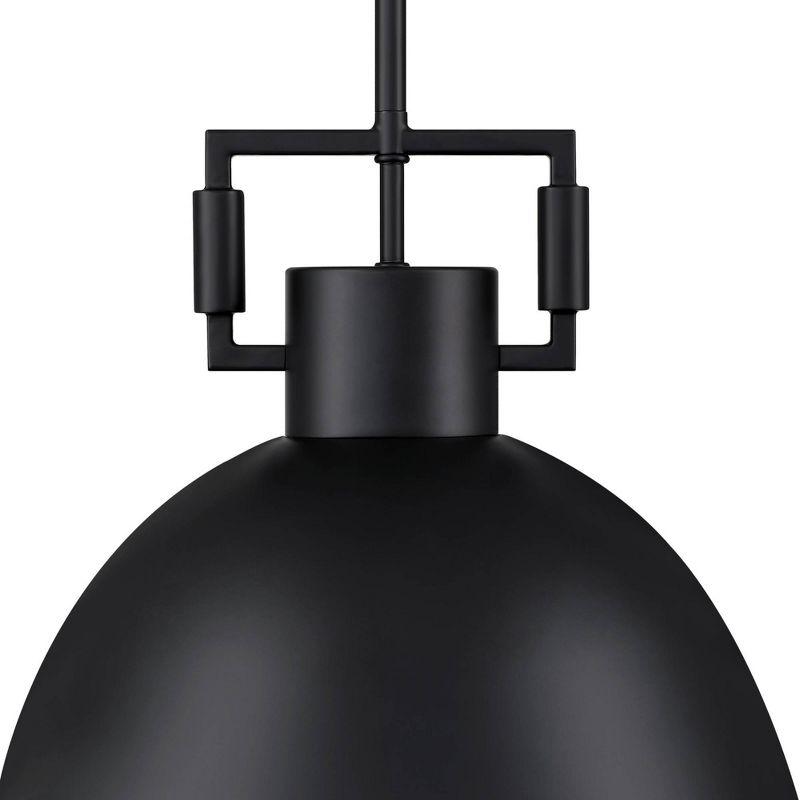 Nathan James (Set of 2) Leigh Brass Dome Shade Pendant Ceiling Lights Matte Black