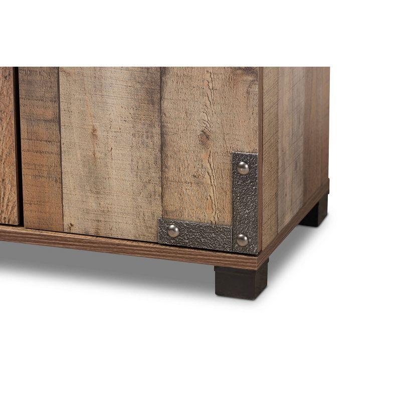 4 Door Cyrille Wood Shoe Cabinet Brown - Baxton Studio: Particle Board Construction, Freestanding Storage for 10 Pairs