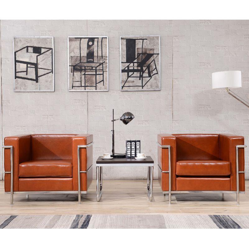 Flash Furniture HERCULES Regal Series Contemporary Cognac LeatherSoft Chair with Encasing Frame