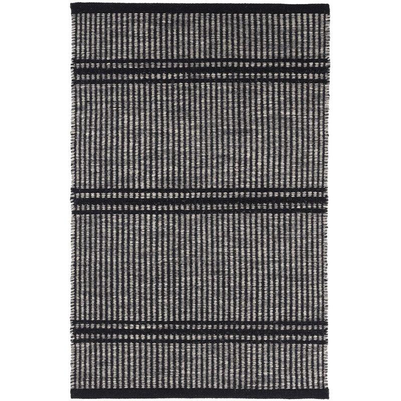 Malta Black Handwoven Wool Rug