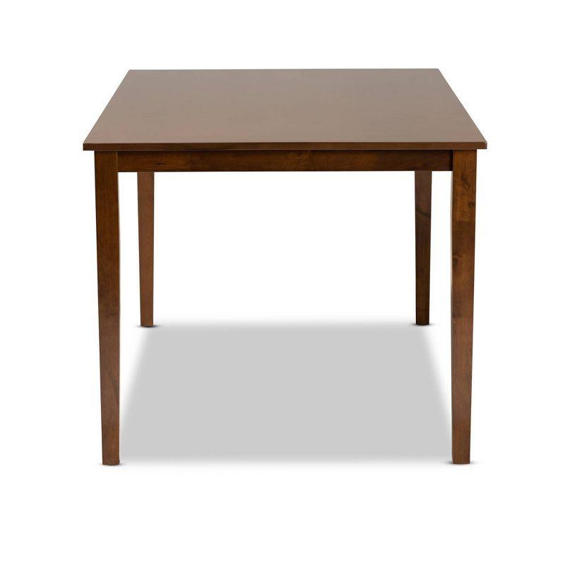 Contemporary Walnut Brown Wood Counter Height Dining Table