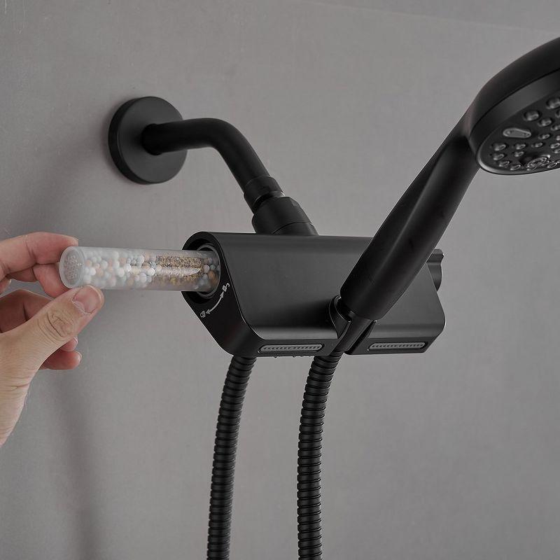 10-spray Wall Mount Dual Shower Head and Handheld Shower Head 1.8 GPM with Stainless Steel Hose