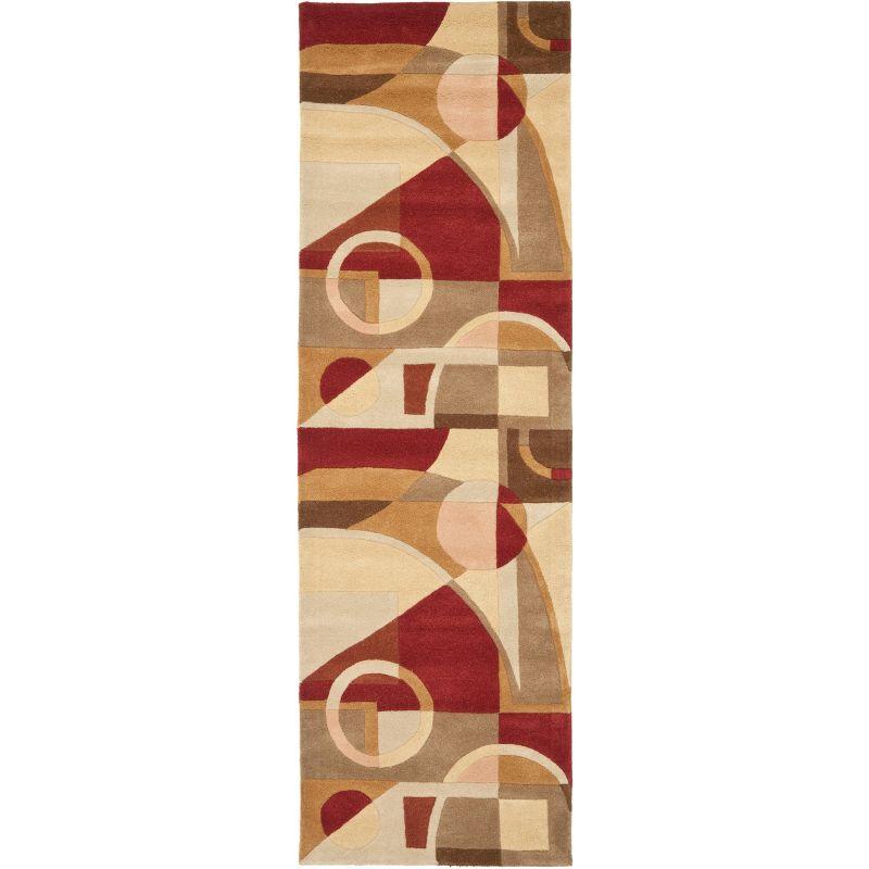 Beige and Multicolor Hand-Tufted Wool Runner Rug