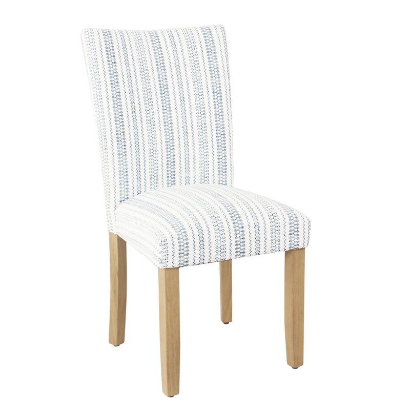 HomePop Set of 2 Parson Dining Chair Blue Farmhouse Stripe: Upholstered, Foam-Filled, Hardwood Frame