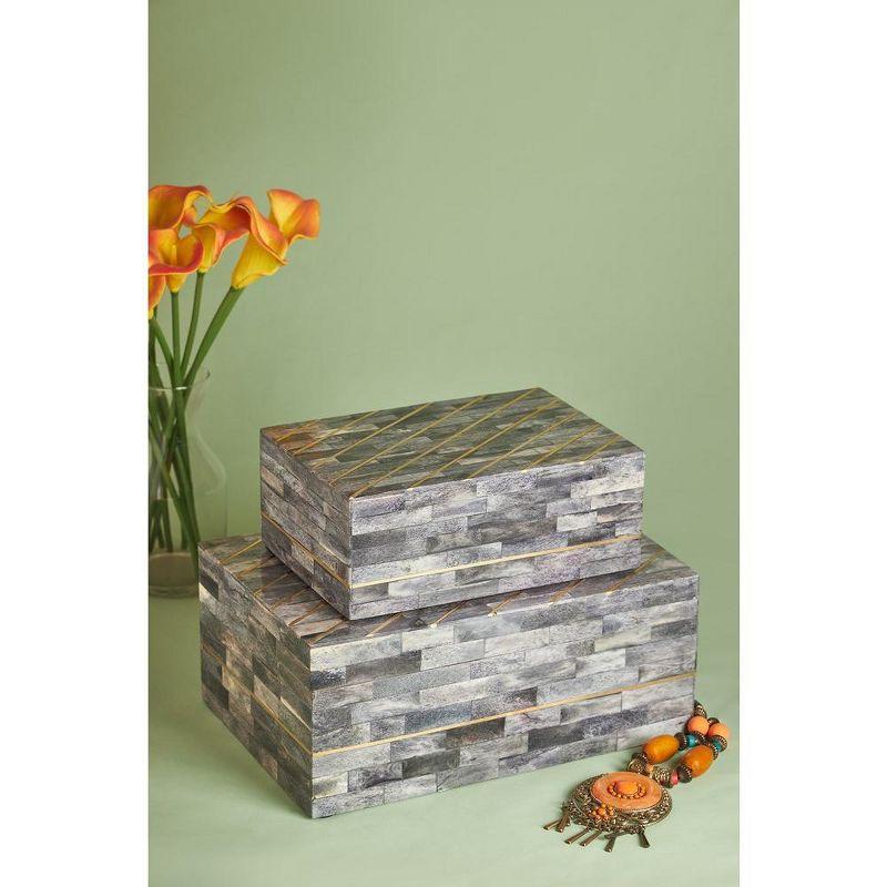 Monaco Grey Decorative Boxes, Set of 2