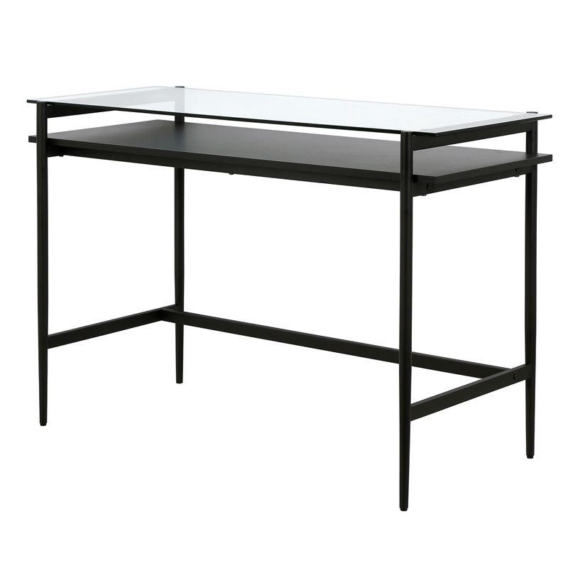 46" Black Bronze Desk with Black Woodgrain Shelf - Henn&Hart