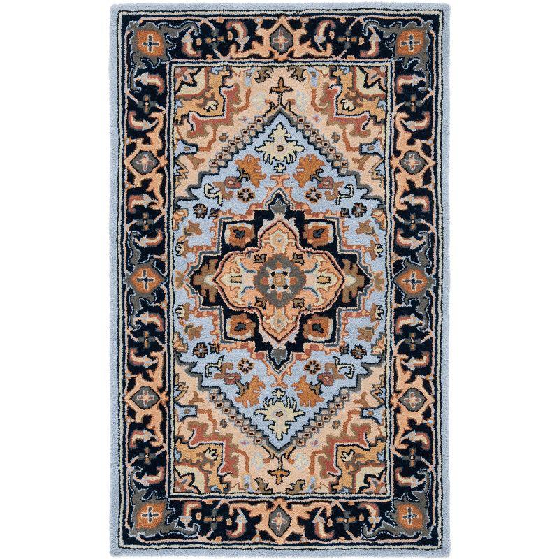Heritage HG625 Handmade Accent Rug - 3'x5' - Blue/Light Brown - Safavieh