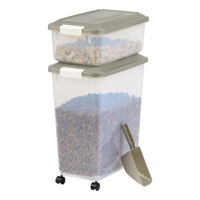 Translucent Plastic Airtight Pet Food Storage Combo with Scoop