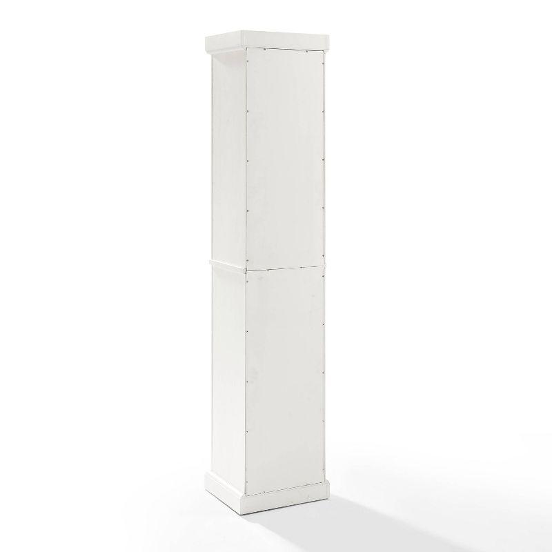 Seaside Tall Linen Cabinet White - Crosley: Freestanding Bathroom Storage, Adjustable Shelves, Towel Organizer