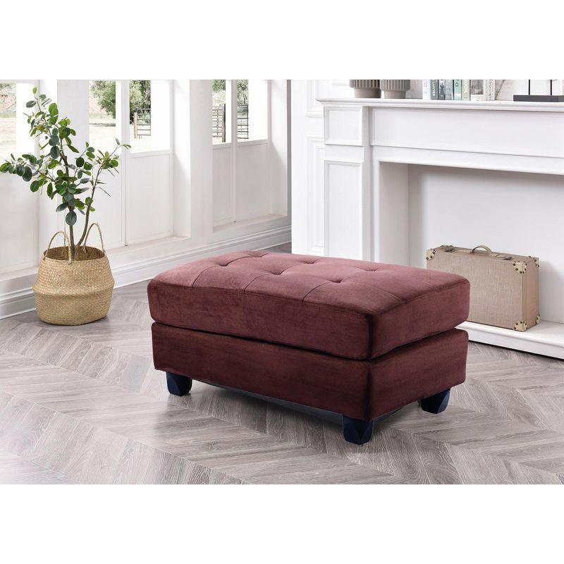 Passion Furniture Malone Tufted Ottoman