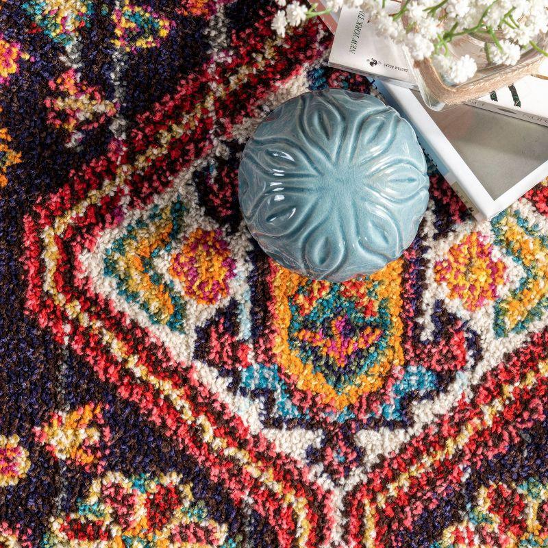 4'x6' Vintage Erline Area Rug Black - nuLOOM: Medallion Pattern, Low Pile, Polypropylene, Indoor Use, Rectangle Shape