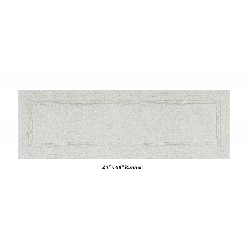 Better Trends Lux 100% Cotton Tufted Solid Reversible Bath Rug Set 3 PC (20" x 20" | 21" x 34" | 20" x 60") - Ivory