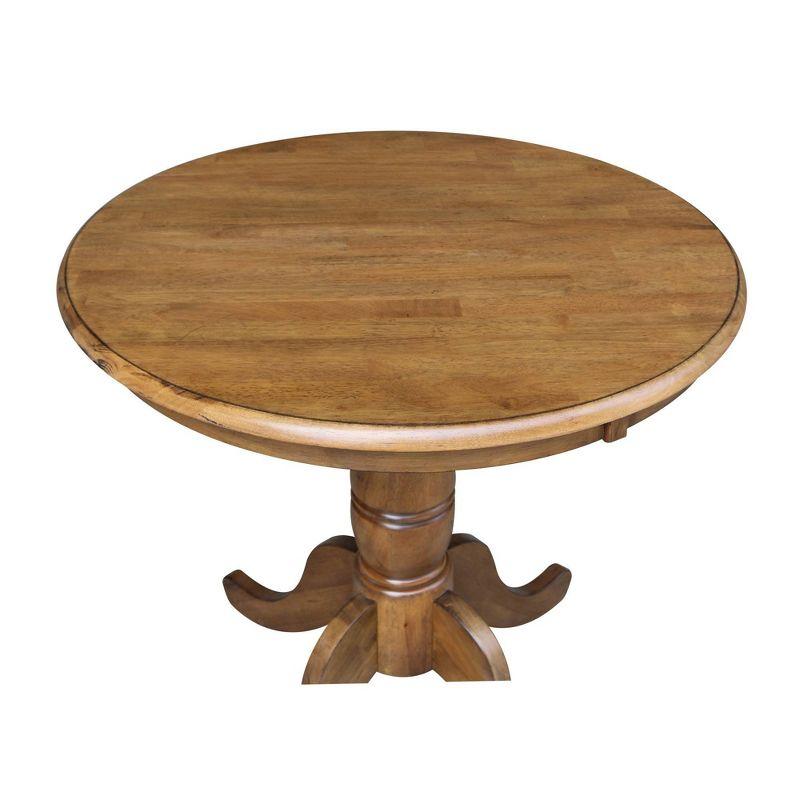 Farmhouse 33" Round Wood Extendable Counter-Height Table