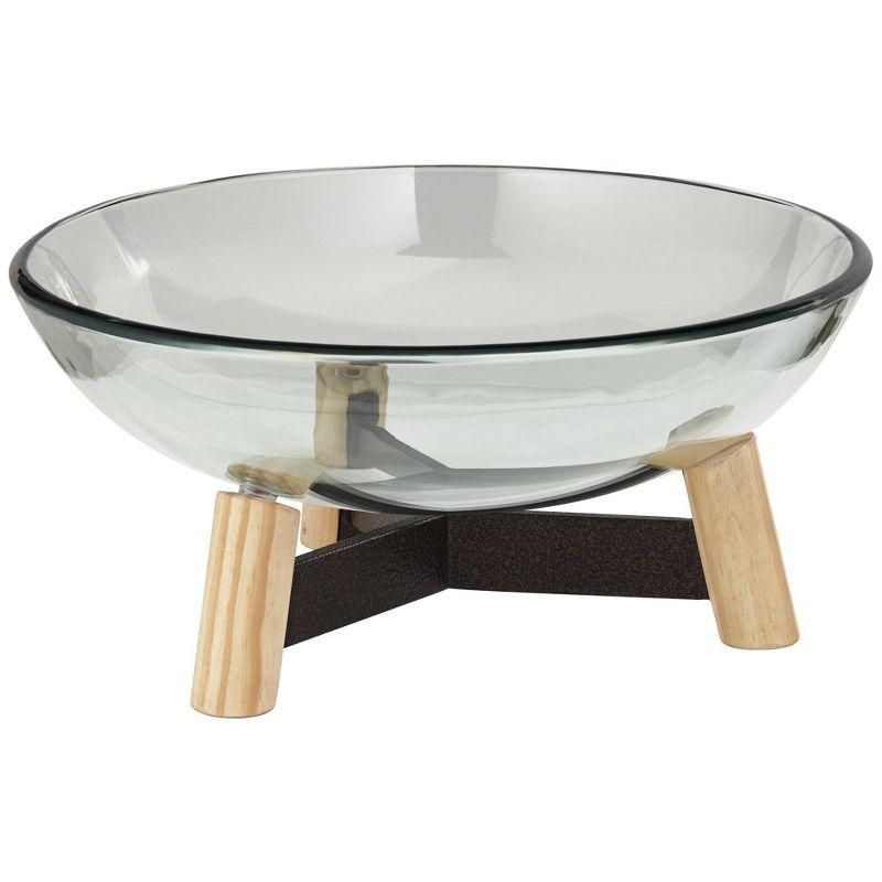Studio 55D Synchrony 16" Wide Clear Tempered Glass Decorative Bowl