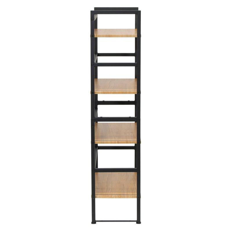 47.5" 4 Shelf or 2 Shelf Stackable Bookshelf Graphite Black/Ashwood - Calico Designs: Modern Metal Frame, Novelty Design