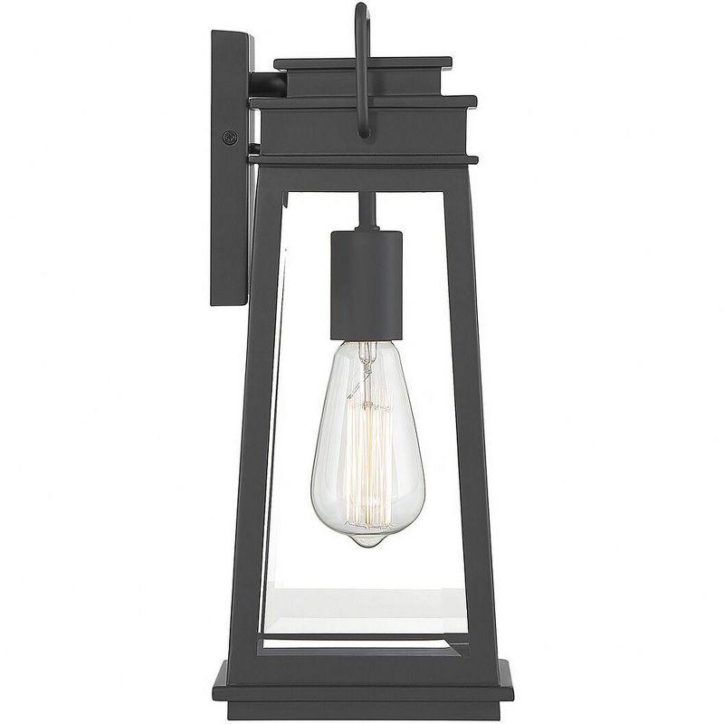 Boone 1-Light Outdoor Wall Lantern in Matte Black