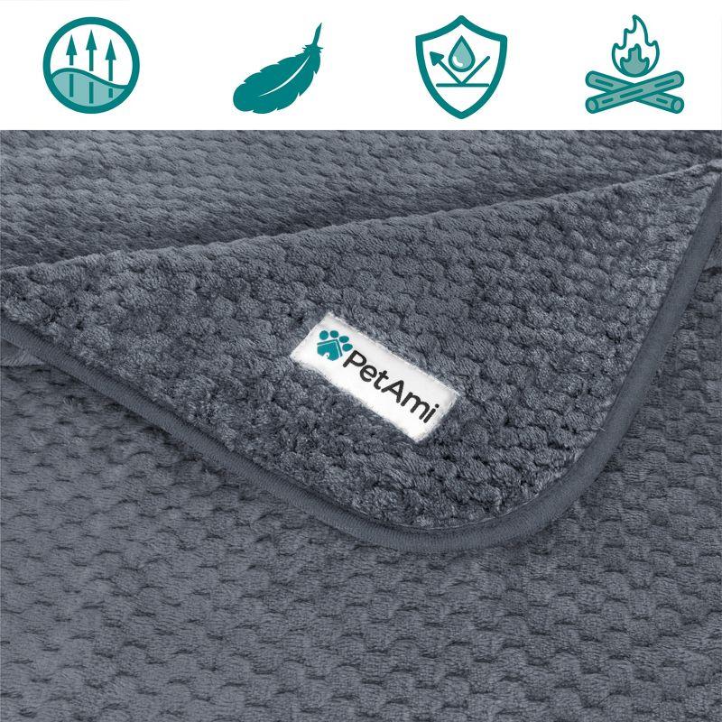 PetAmi Waterproof Dog Blanket, Leakproof Fleece Throw for Pet Cat Puppy Kitten, Reversible Washable Soft Plush Cover