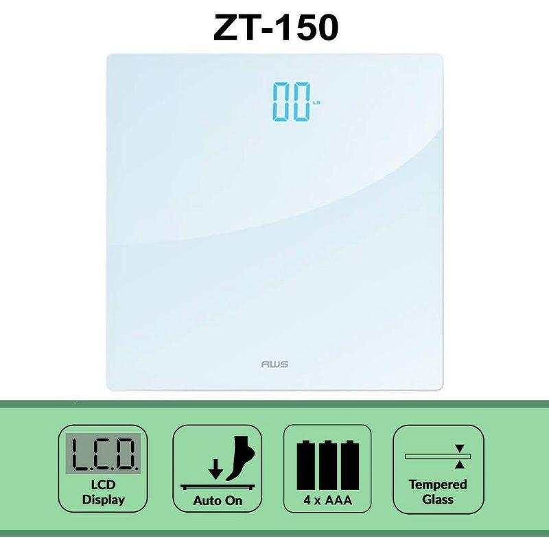 American Weigh Scales Digital Glass Bathroom Scale