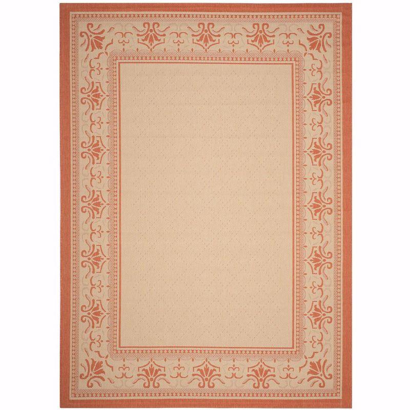 Courtyard CY0901 Power Loomed Indoor and Outdoor Area Rug - Natural/Terra - 9'x12' - Safavieh