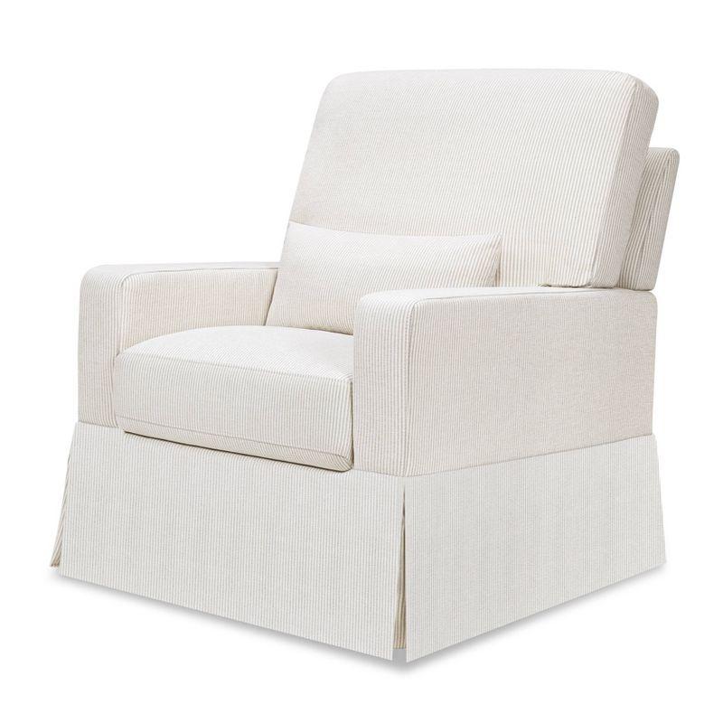 Fog Chatham Stripe Upholstered Swivel Glider with Pillowback