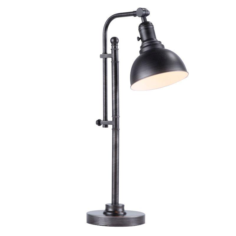 Emery Contemporary Adjustable Silver Metal Table Lamp