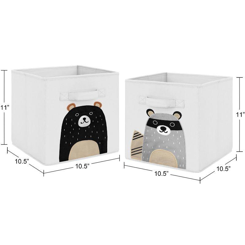 Sweet Jojo Designs Boy or Girl Gender Neutral Unisex Set of 2 Kids' Decorative Fabric Storage Bins Woodland Pals Multicolor