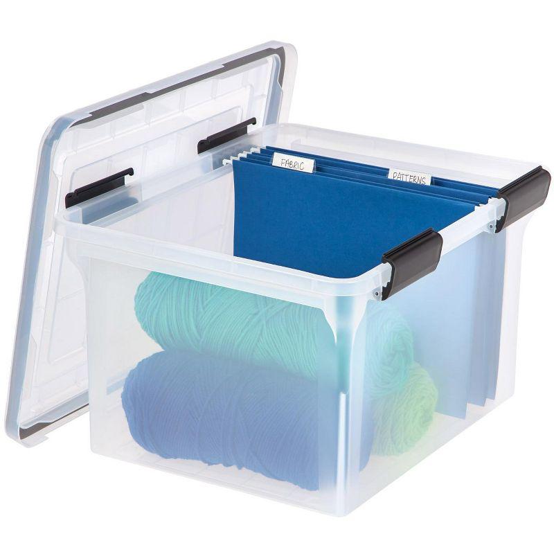 Clear 32 Quart Weathertight Plastic File Storage Box Set