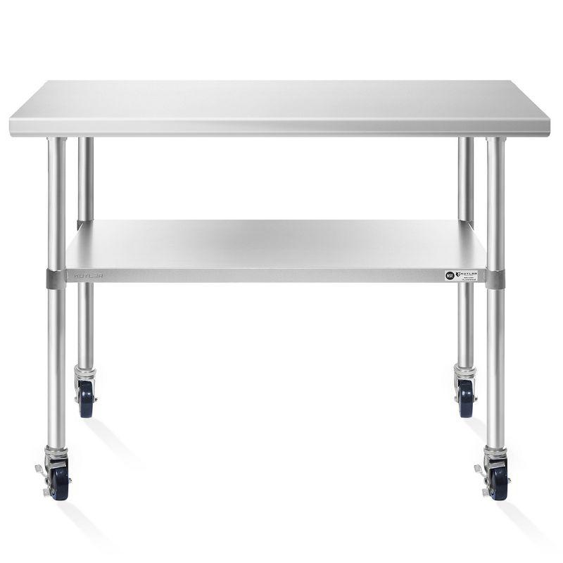 GRIDMANN 30" D x 34.5" H Stainless Steel Prep Station with Undershelf